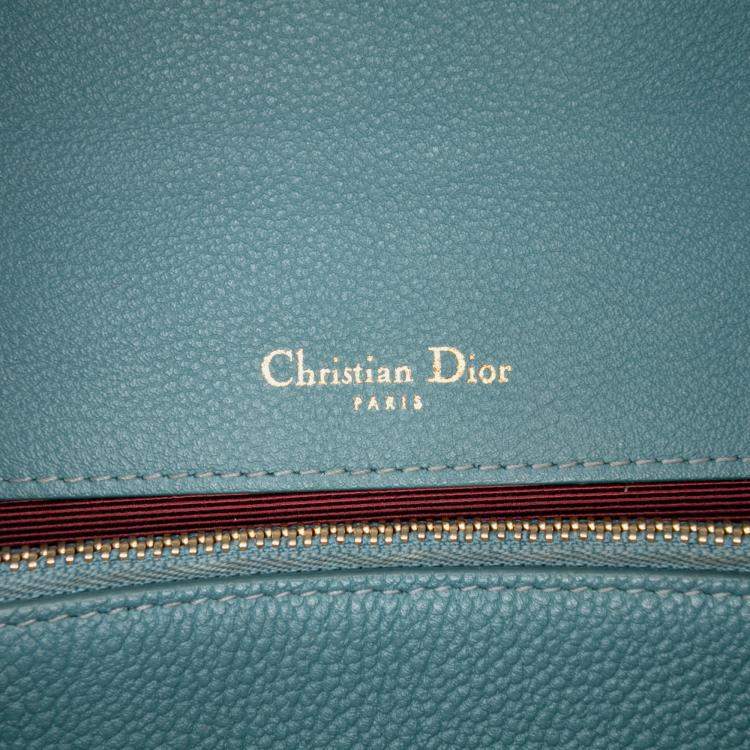 Pre Owned Dior Blue Medium Grained Calfskin Diorama Satchel
