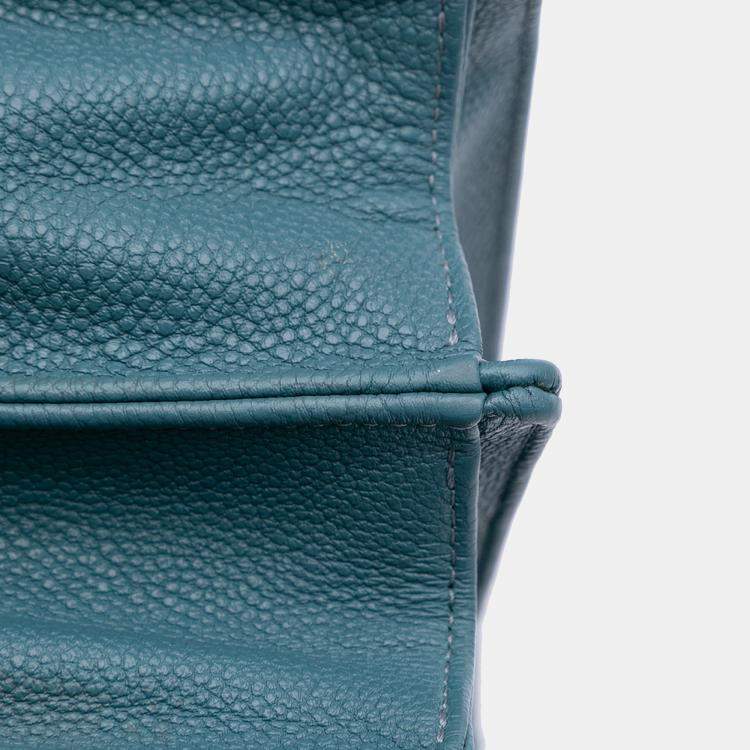 Pre Owned Dior Blue Medium Grained Calfskin Diorama Satchel