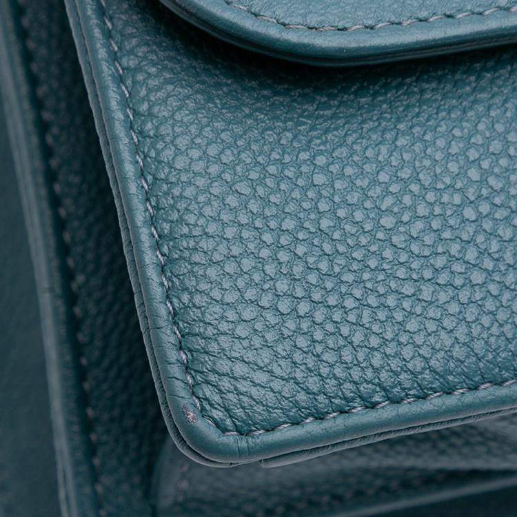 Pre Owned Dior Blue Medium Grained Calfskin Diorama Satchel
