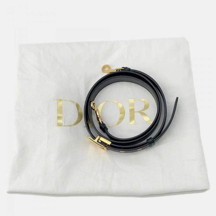 Pre Owned Dior Montaigne 30 Black Leather Shoulder Bag