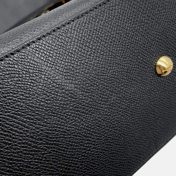 Pre Owned Dior Montaigne 30 Black Leather Shoulder Bag