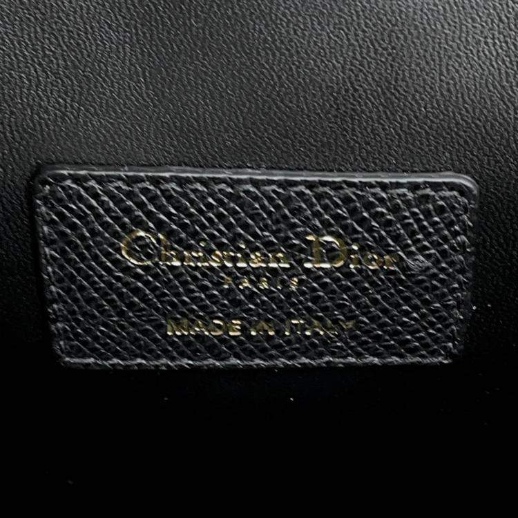 Pre Owned Dior Montaigne 30 Black Leather Shoulder Bag