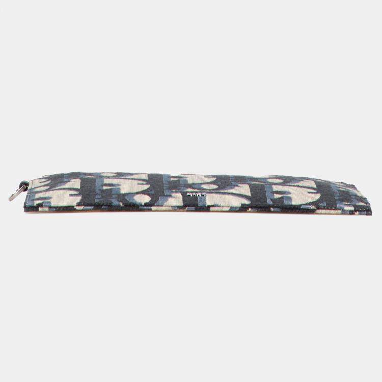 Pre Owned Dior Blue Oblique A5 Clutch