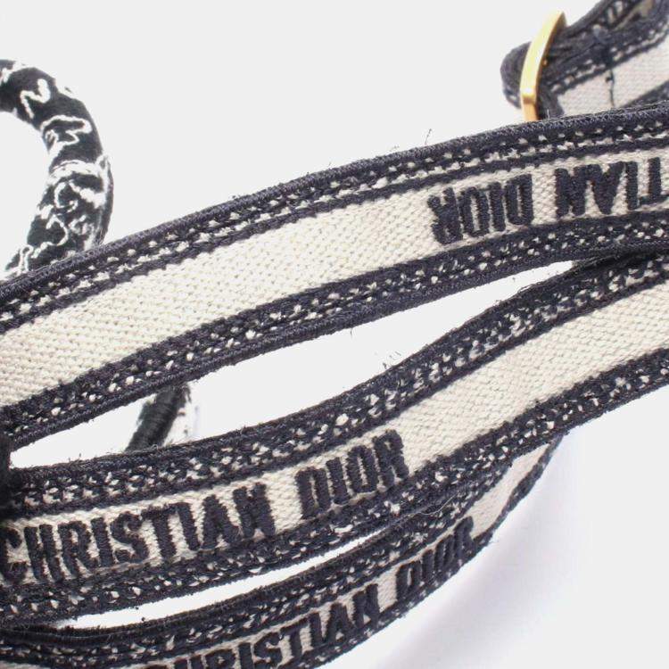 Pre Owned Dior Black Mini Plan de Paris Logo Embroidered Canvas Vertical Book Tote