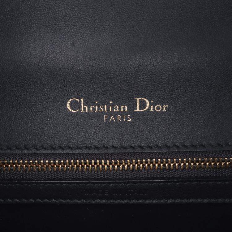 Pre Owned Dior Silver Small Metallic Patent Microcannage Diorama Flap Bag