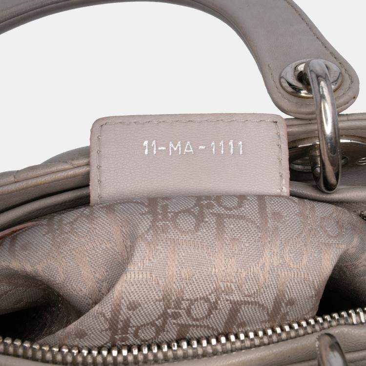 Pre Owned Dior Purple Large Lambskin Cannage Lady Dior