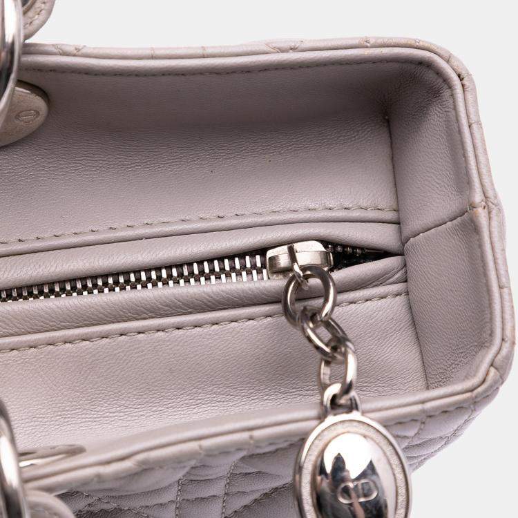 Pre Owned Dior Purple Large Lambskin Cannage Lady Dior