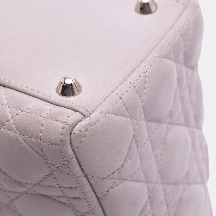 Pre Owned Dior Purple Large Lambskin Cannage Lady Dior