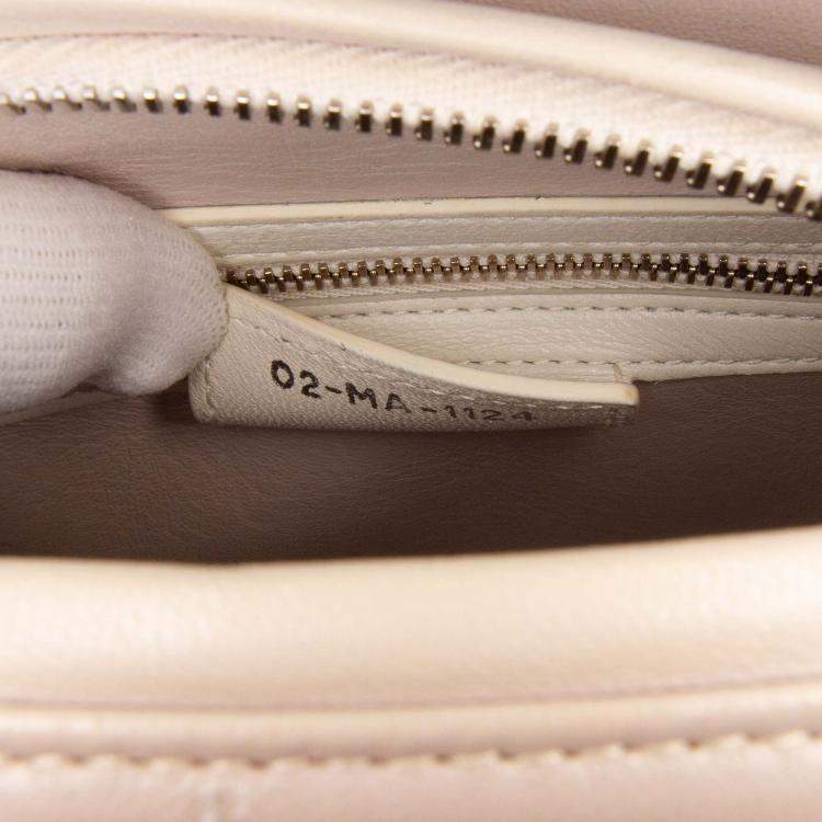 Pre Owned Dior Grey/Pink Medium Bicolor Lambskin Macrocannage Stitched Lady Dior