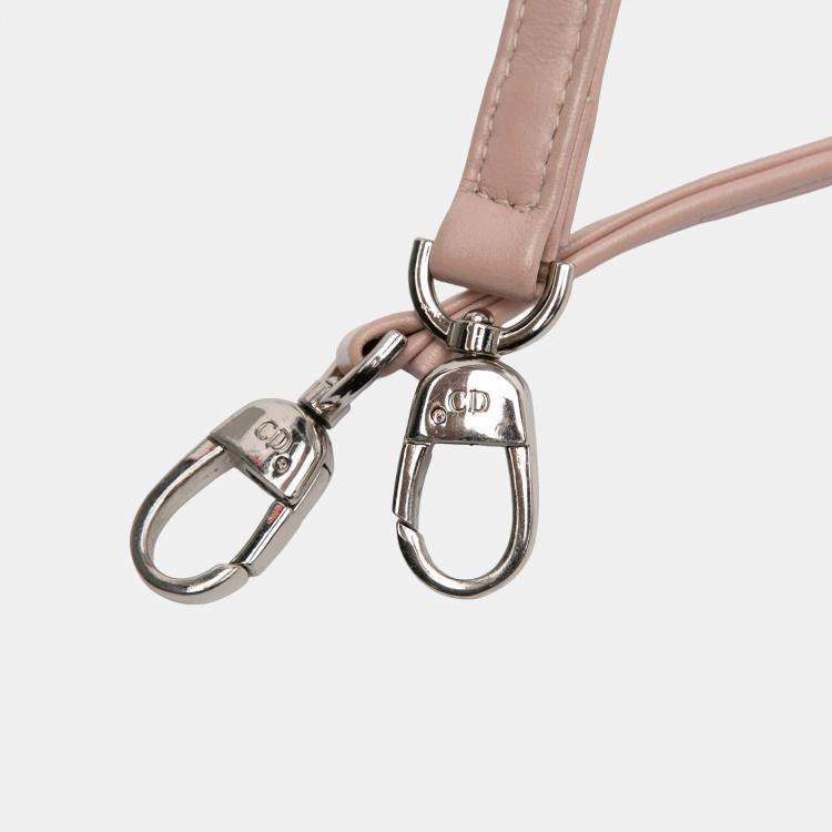 Pre Owned Dior Grey/Pink Medium Bicolor Lambskin Macrocannage Stitched Lady Dior