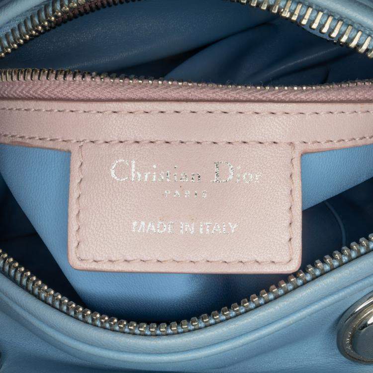 Pre Owned Dior Medium Tricolor Lambskin Cannage Lady Dior
