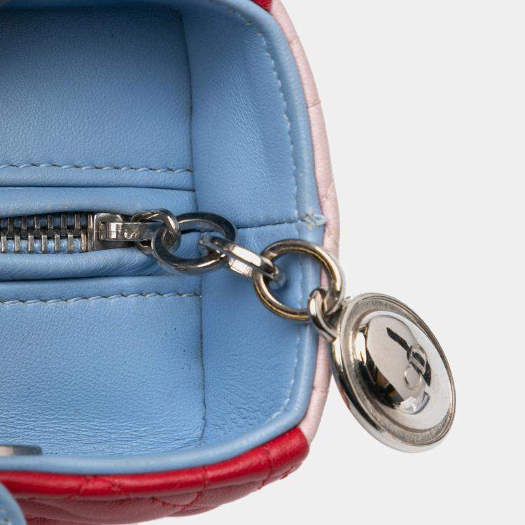Pre Owned Dior Medium Tricolor Lambskin Cannage Lady Dior