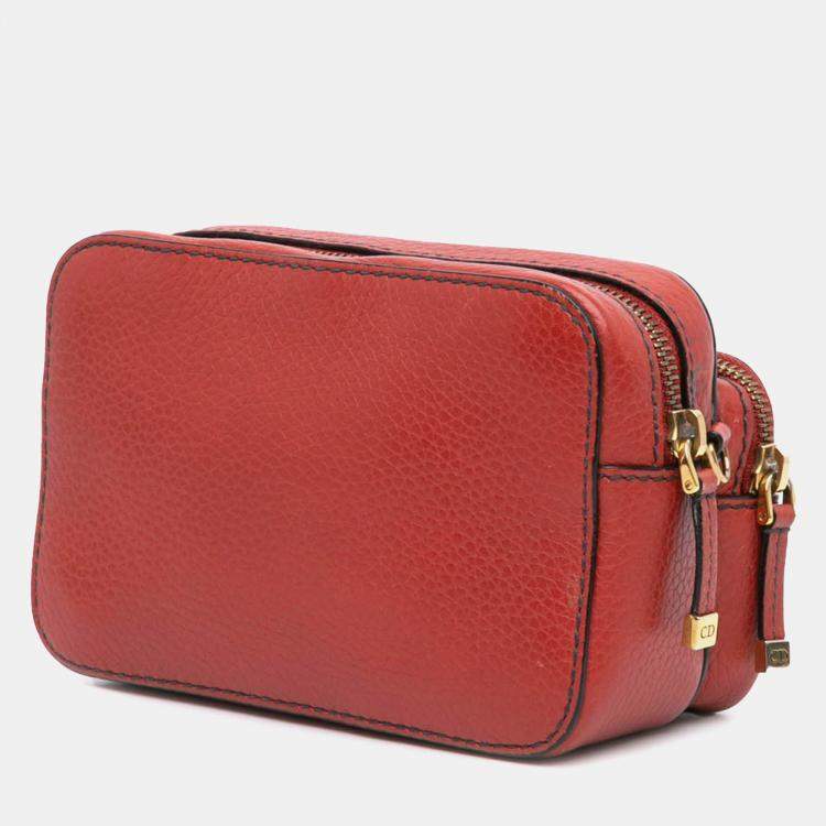 Pre Owned Dior Red Leather JAdior Camera Bag