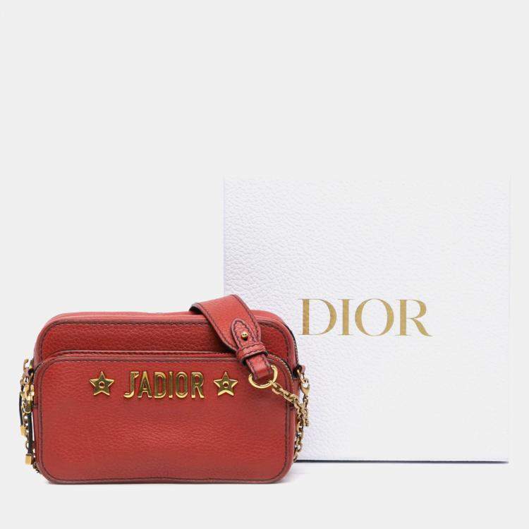 Pre Owned Dior Red Leather JAdior Camera Bag