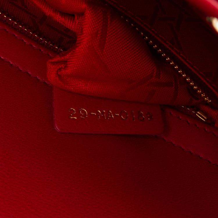 Pre Owned Dior Red Small Lambskin Cannage My ABCDior Lady Dior Bag