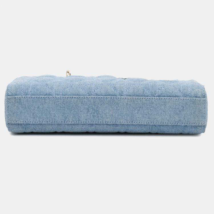 Pre Owned Dior Blue Medium Denim Cannage Lady D Joy