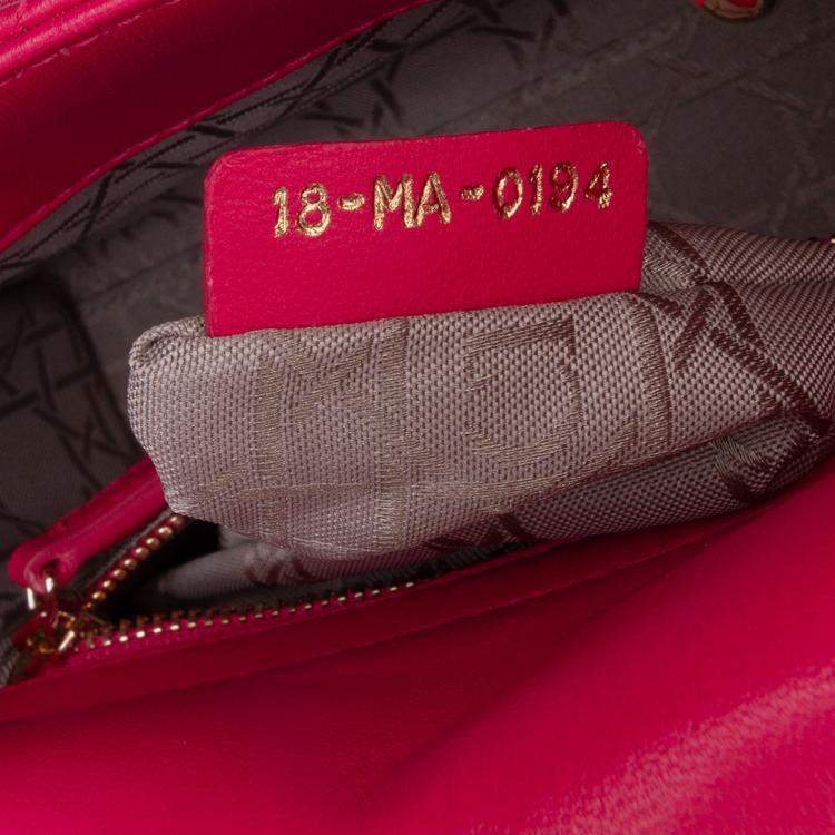 Pre Owned Dior Pink Mini Lambskin Cannage Lady Dior