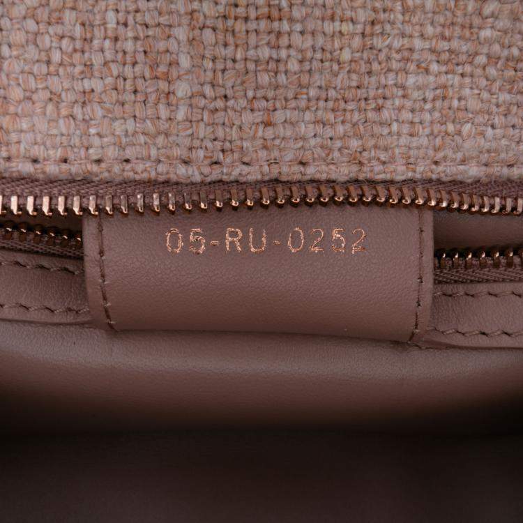 Pre Owned Dior Pink Small Tweed Macrocannage Caro Bag