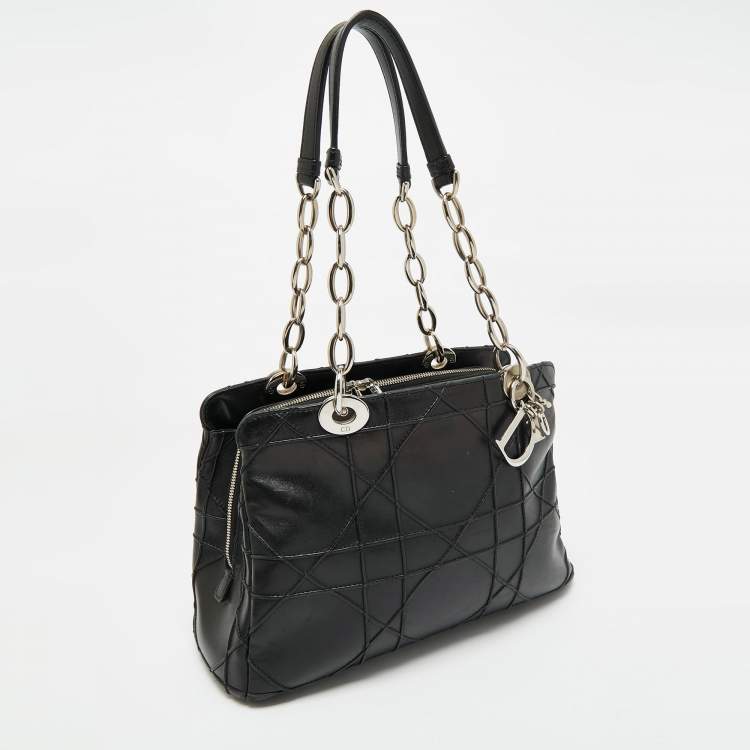 مملوكة مسبقًا Dior Black Cannage Leather Soft Lady Dior Satchel