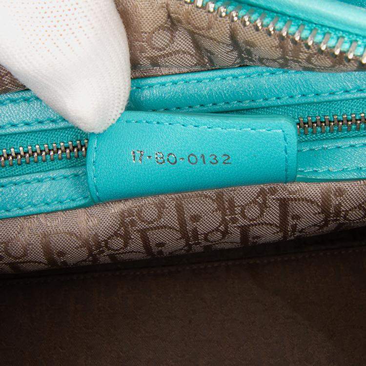 Pre Owned Dior Blue Medium Lambskin Cannage Lady Dior