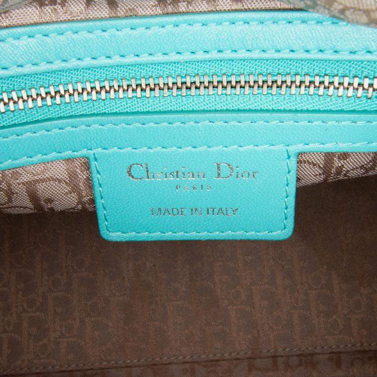 Pre Owned Dior Blue Medium Lambskin Cannage Lady Dior