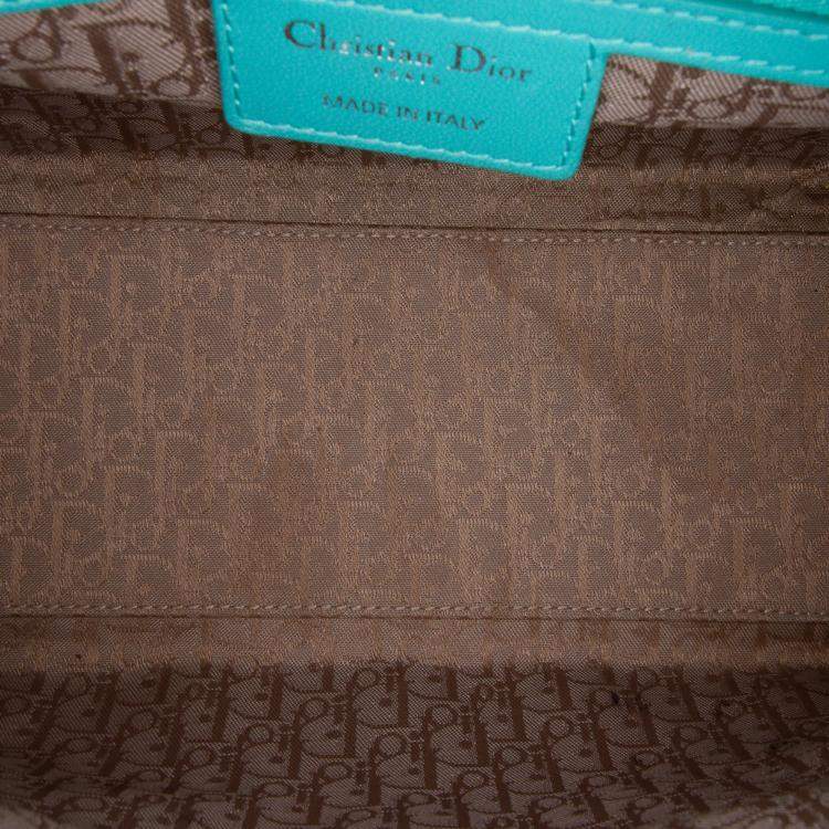 Pre Owned Dior Blue Medium Lambskin Cannage Lady Dior