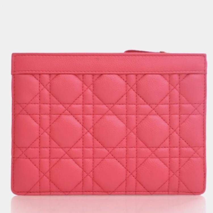 Pre Owned Dior Every Dior Caro Pink Calfskin Pouch Bag