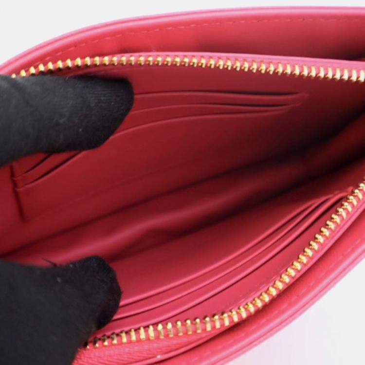 Pre Owned Dior Every Dior Caro Pink Calfskin Pouch Bag