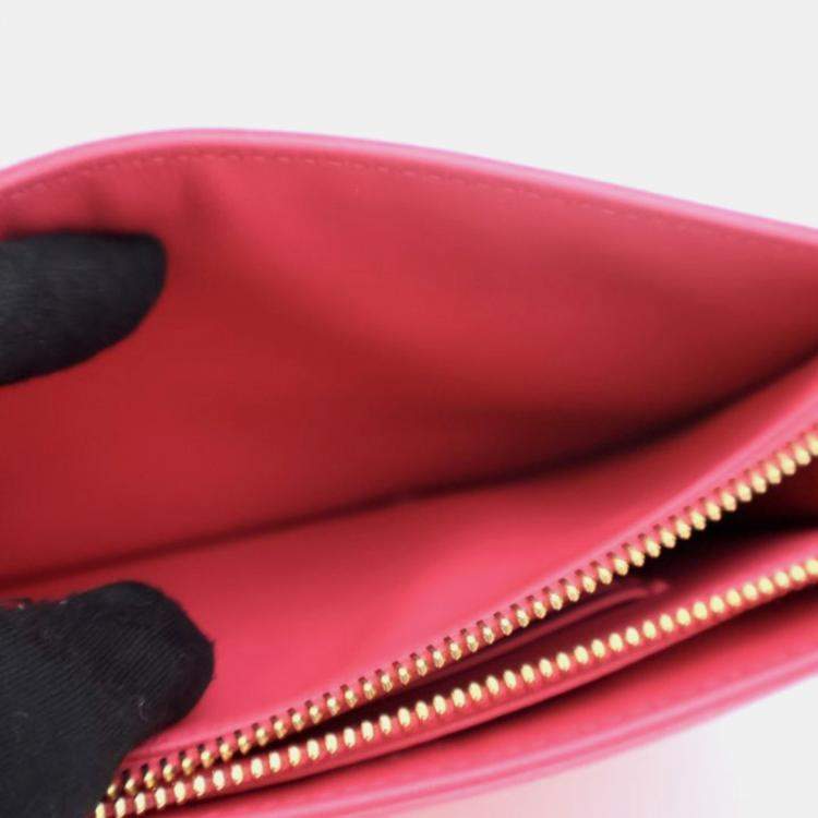 Pre Owned Dior Every Dior Caro Pink Calfskin Pouch Bag