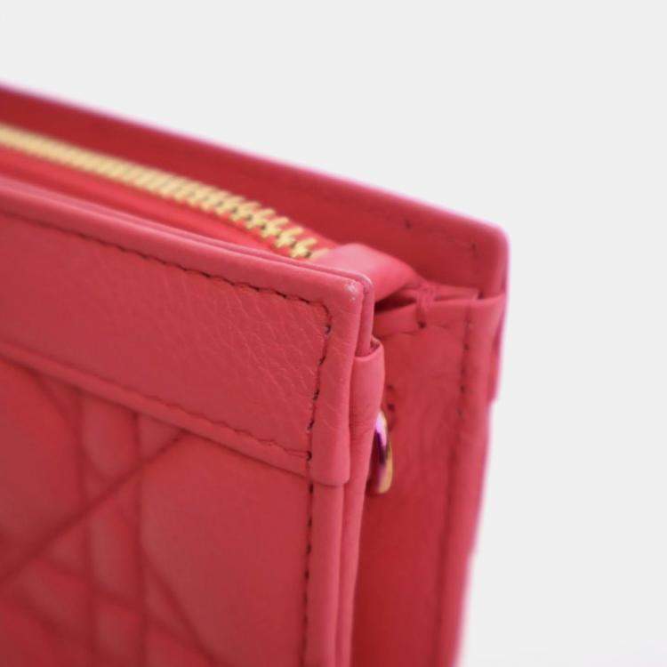 Pre Owned Dior Every Dior Caro Pink Calfskin Pouch Bag