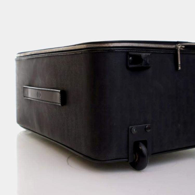 Pre Owned Dior Oblique Black Coated Canvas Travel Bag