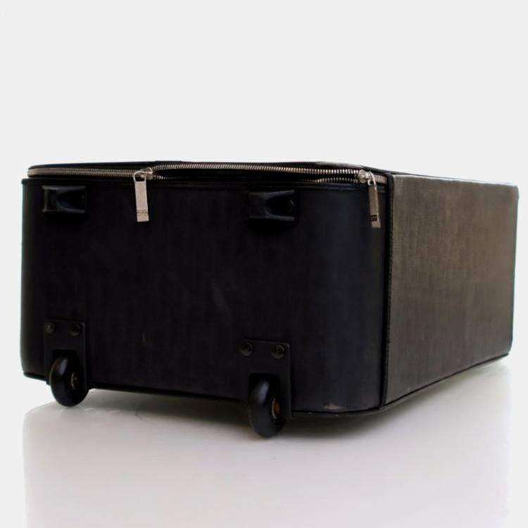 Pre Owned Dior Oblique Black Coated Canvas Travel Bag