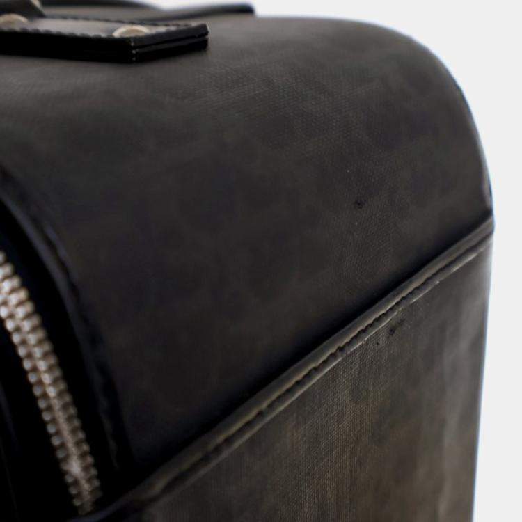 Pre Owned Dior Oblique Black Coated Canvas Travel Bag