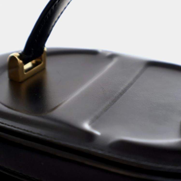 Pre Owned Dior Vanity Case Small Black Calfskin Shoulder Bag
