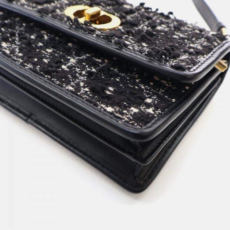 Pre Owned Dior Miss Caro Tweed Flap Shoulder Bag