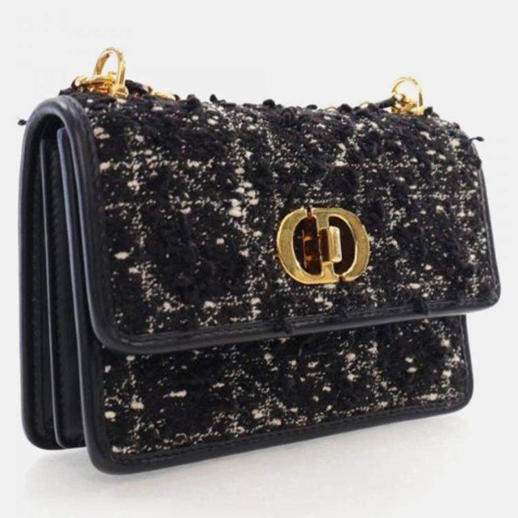 Pre Owned Dior Miss Caro Tweed Flap Shoulder Bag