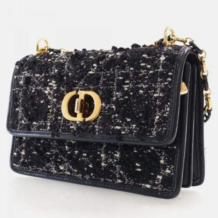 Pre Owned Dior Miss Caro Tweed Flap Shoulder Bag