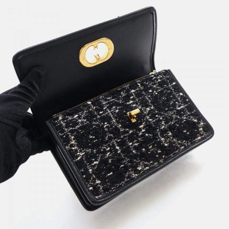Pre Owned Dior Miss Caro Tweed Flap Shoulder Bag