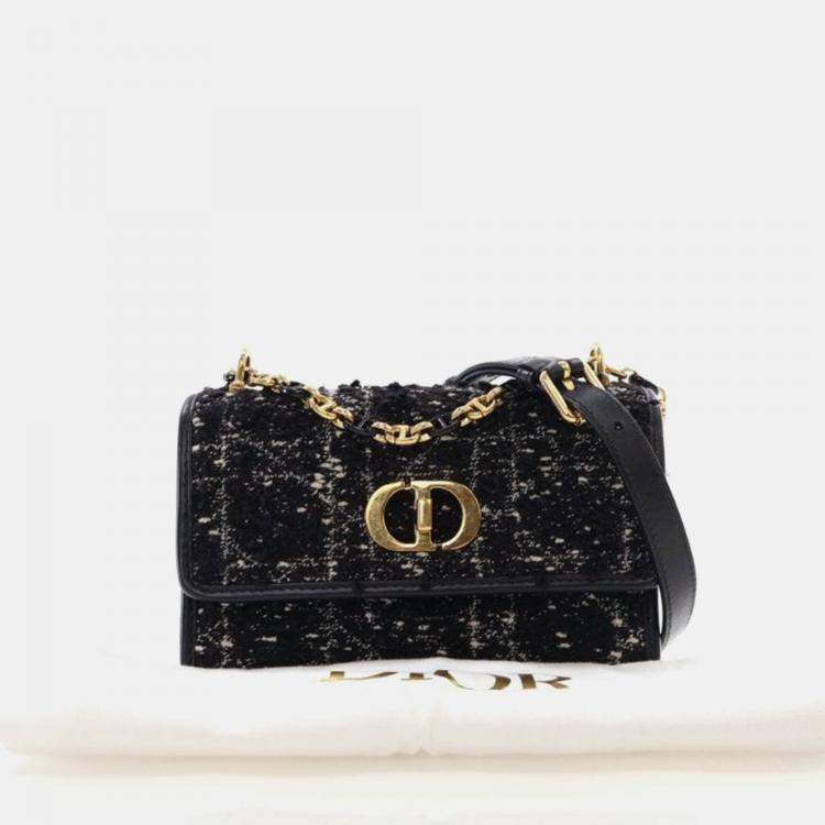Pre Owned Dior Miss Caro Tweed Flap Shoulder Bag