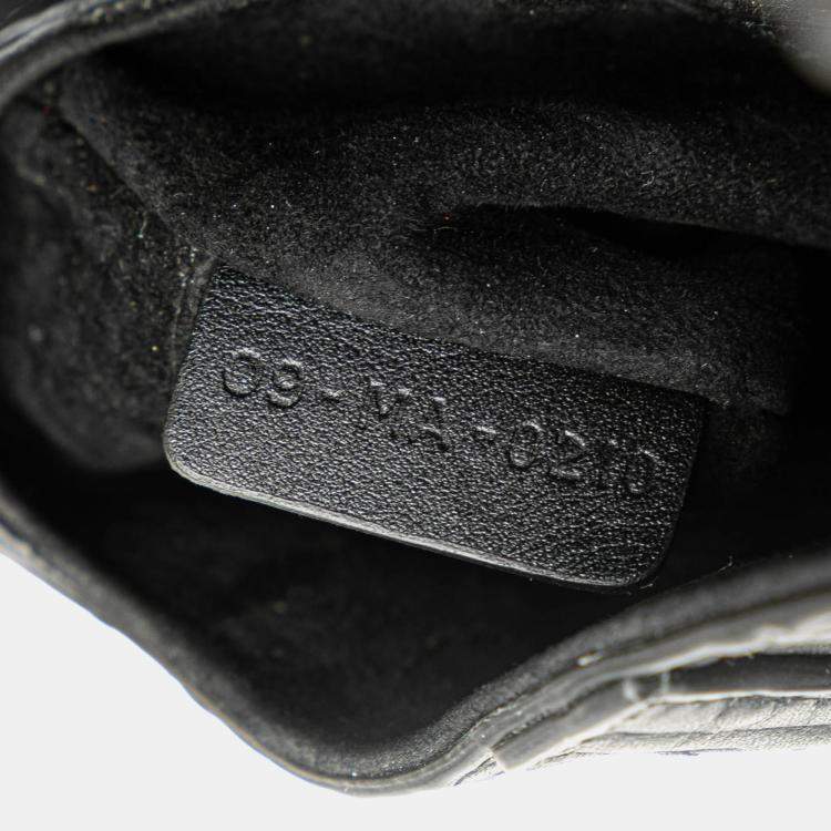 Pre Owned Dior Black Mini Oblique Embossed Calfskin Saddle Bag