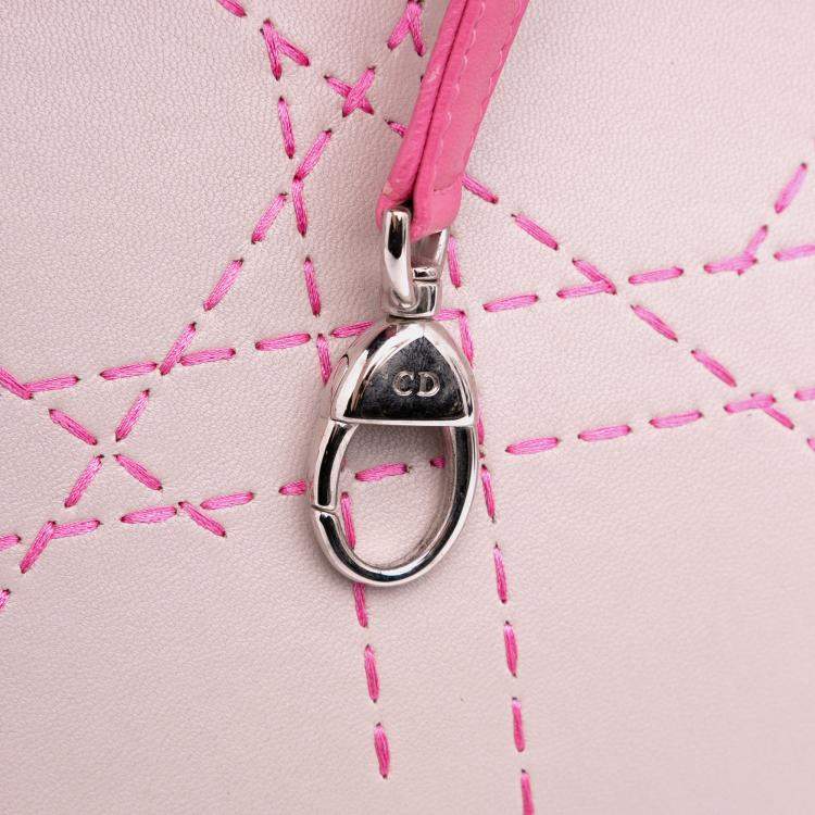 Pre Owned Dior Medium Tricolor Lambskin Macrocannage Stitched Lady Dior