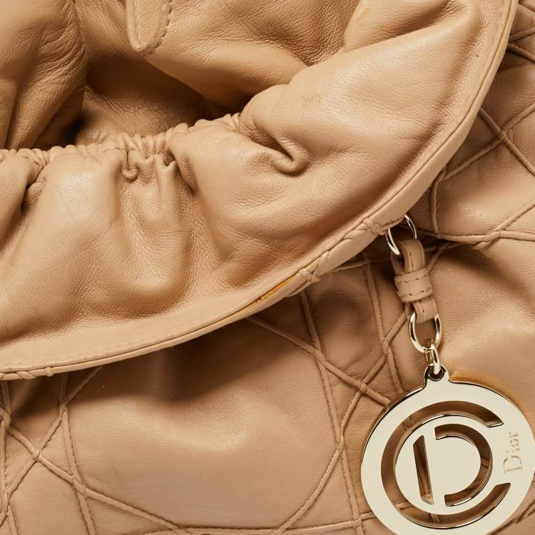 Pre Owned Dior Beige Cannage Leather Le Trente Shoulder Bag