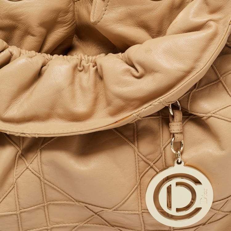 Pre Owned Dior Beige Cannage Leather Le Trente Shoulder Bag