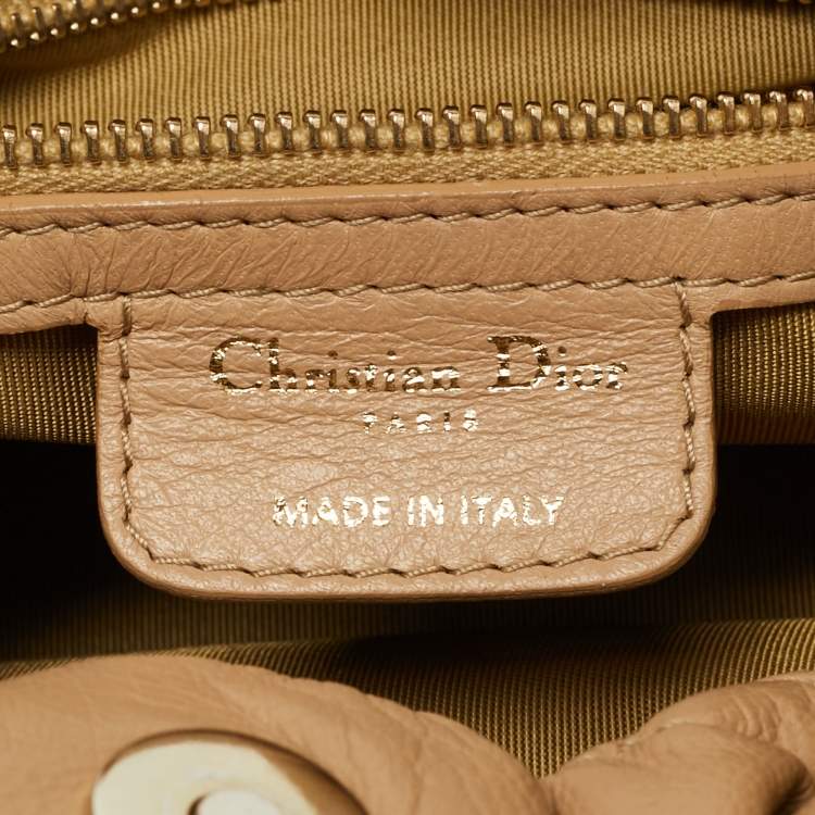 Pre Owned Dior Beige Cannage Leather Le Trente Shoulder Bag