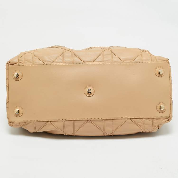 Pre Owned Dior Beige Cannage Leather Le Trente Shoulder Bag