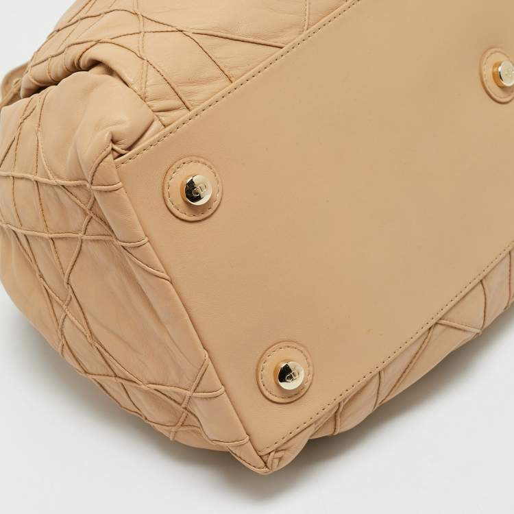 Pre Owned Dior Beige Cannage Leather Le Trente Shoulder Bag