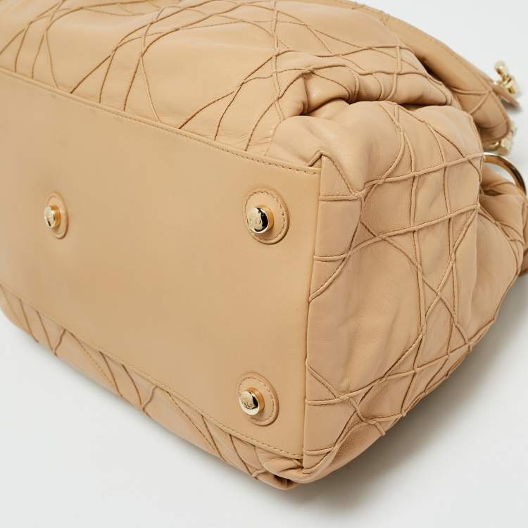 Pre Owned Dior Beige Cannage Leather Le Trente Shoulder Bag