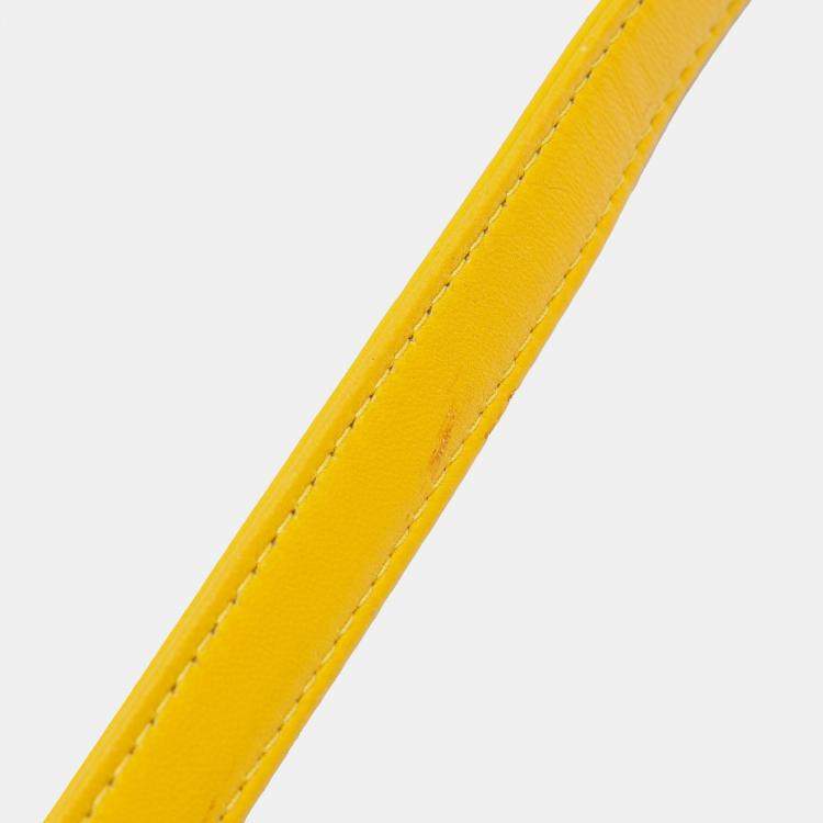 Pre Owned Dior Yellow Medium Lambskin Cannage Lady Dior