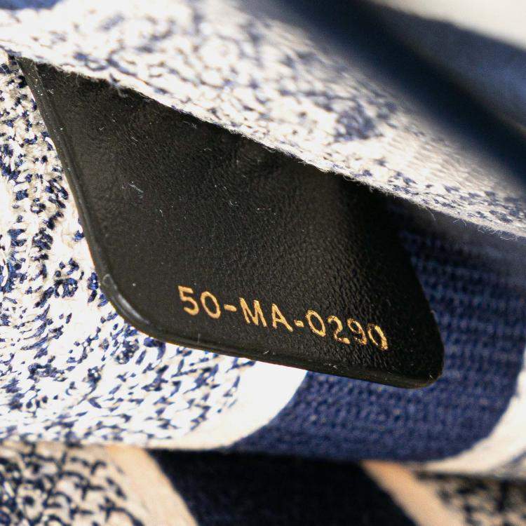 Pre Owned Dior Blue White Mini Canvas Embroidered Dioriviera Toile De Jouy Book Tote
