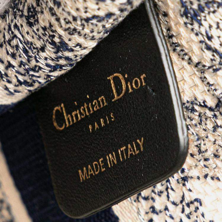 Pre Owned Dior Blue White Mini Canvas Embroidered Dioriviera Toile De Jouy Book Tote